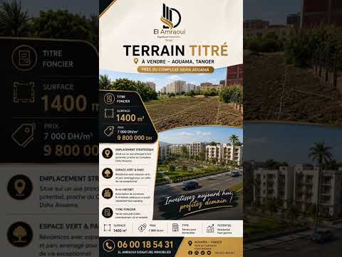 🏗️ TERRAIN TITRÉ R+4 À VENDRE AOUAMA 1