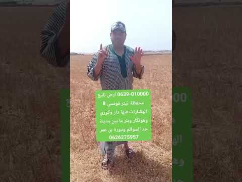 0639-010000 أرض للبيع محفظة تيتر فونسي 8 الهكتارات فيها دار وكوري وبئر مابين حد السوالم ودورة بن عمر 1