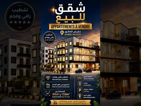 الجديد: شقق للبيع بتصميم عصري | عريض الناظور #appartement #nador 1